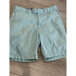 Peter Millar Shorts Mens Size 34 Blue Teal‎ Golf Flat Front Casual Chino Preppy